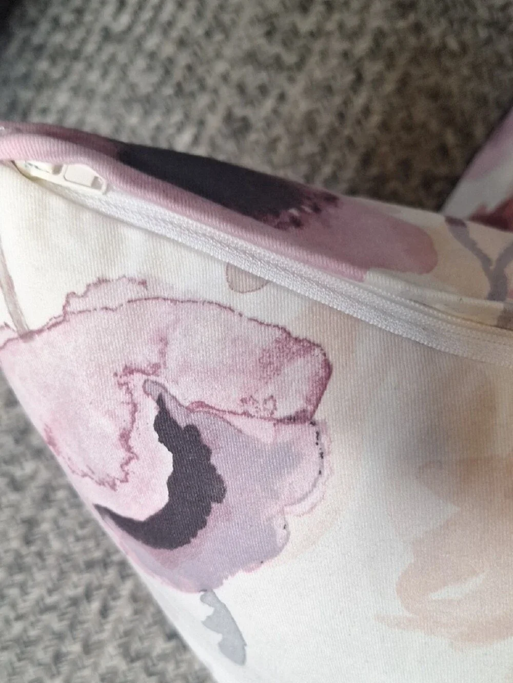 Floral Watercolor Throw Pillow - Blush Pink & Taupe Size 20